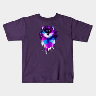 Shiba Inu Stencil Spray Paint Artwork Kids T-Shirt